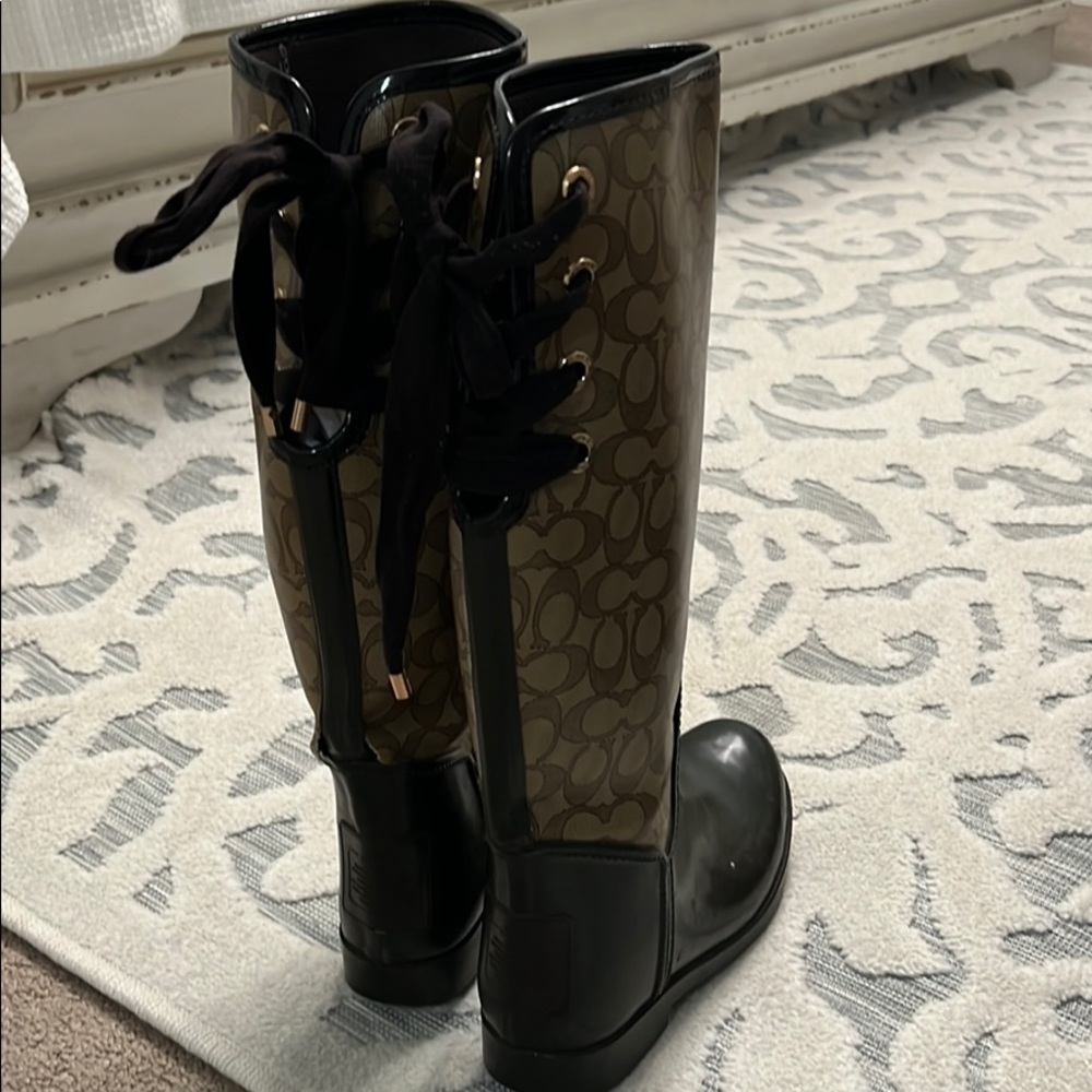 Tristee Logo Lace-Up Rain Boots